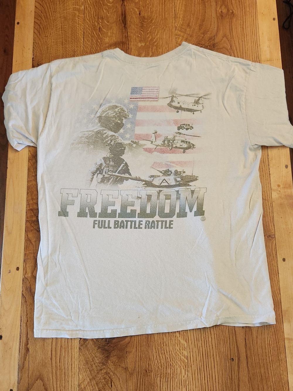 Freedom Full Battle Rattle Graphic Tee - Tan Mens Large